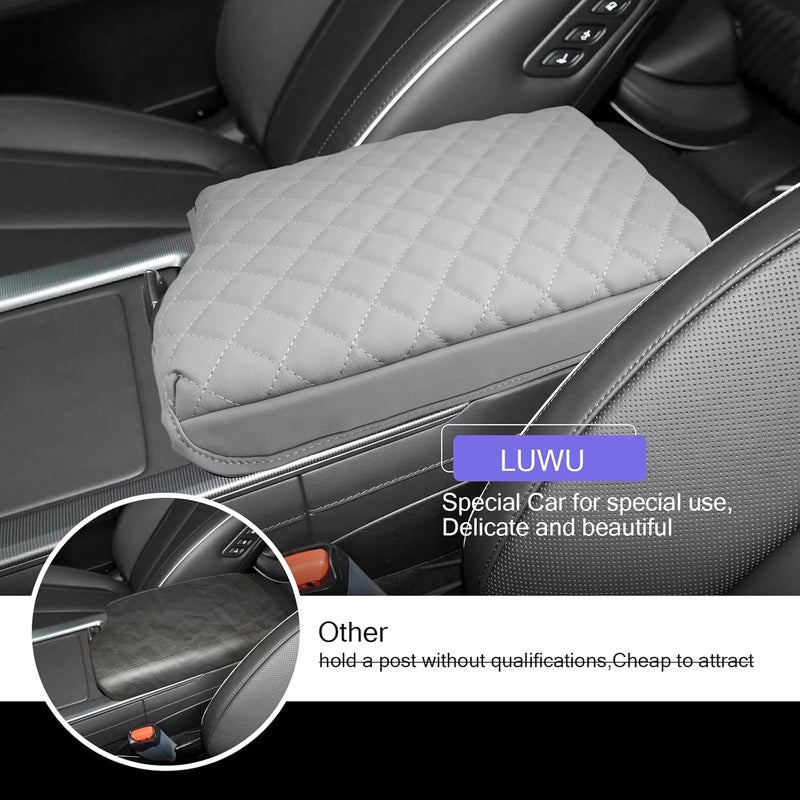 LUWU 2025 Palisade Center Console Cover Compatible with 2020-2024 2025 Palisade Accessories Armrest Cover Center Console Pad Armrest Console Cover (Thick Off-White) - Image 4